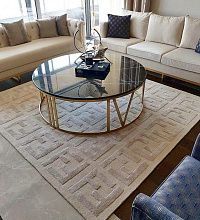 Ковер из бамбукового шелка ручной работы FENDI-4 beige